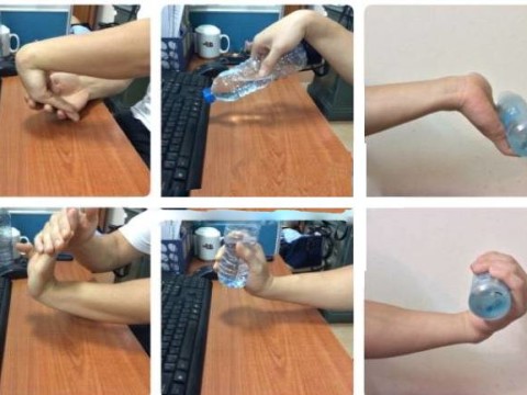 Luyện tập sự dẻo dai cho đôi tay của bạn bằng chai nước